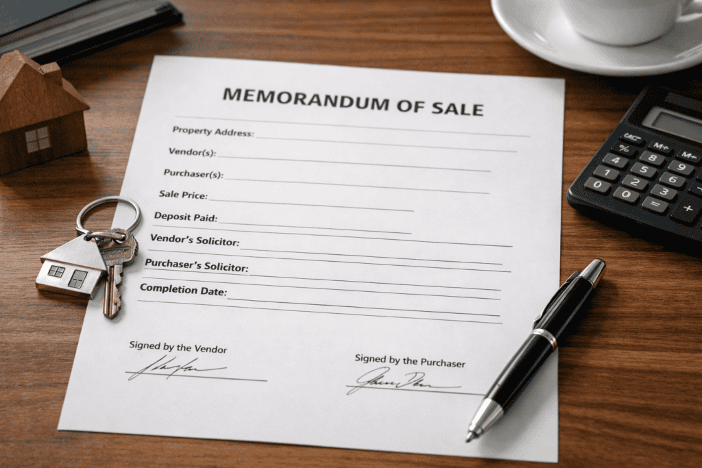 Memorandum of Sale