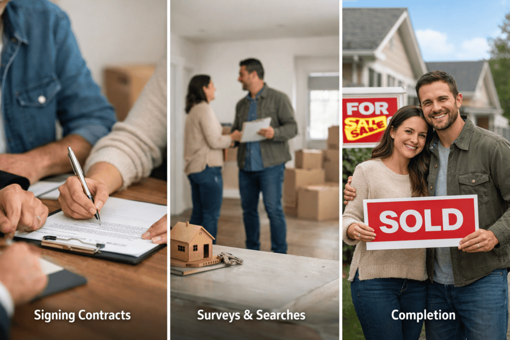 How long from signing contracts to completion house buying